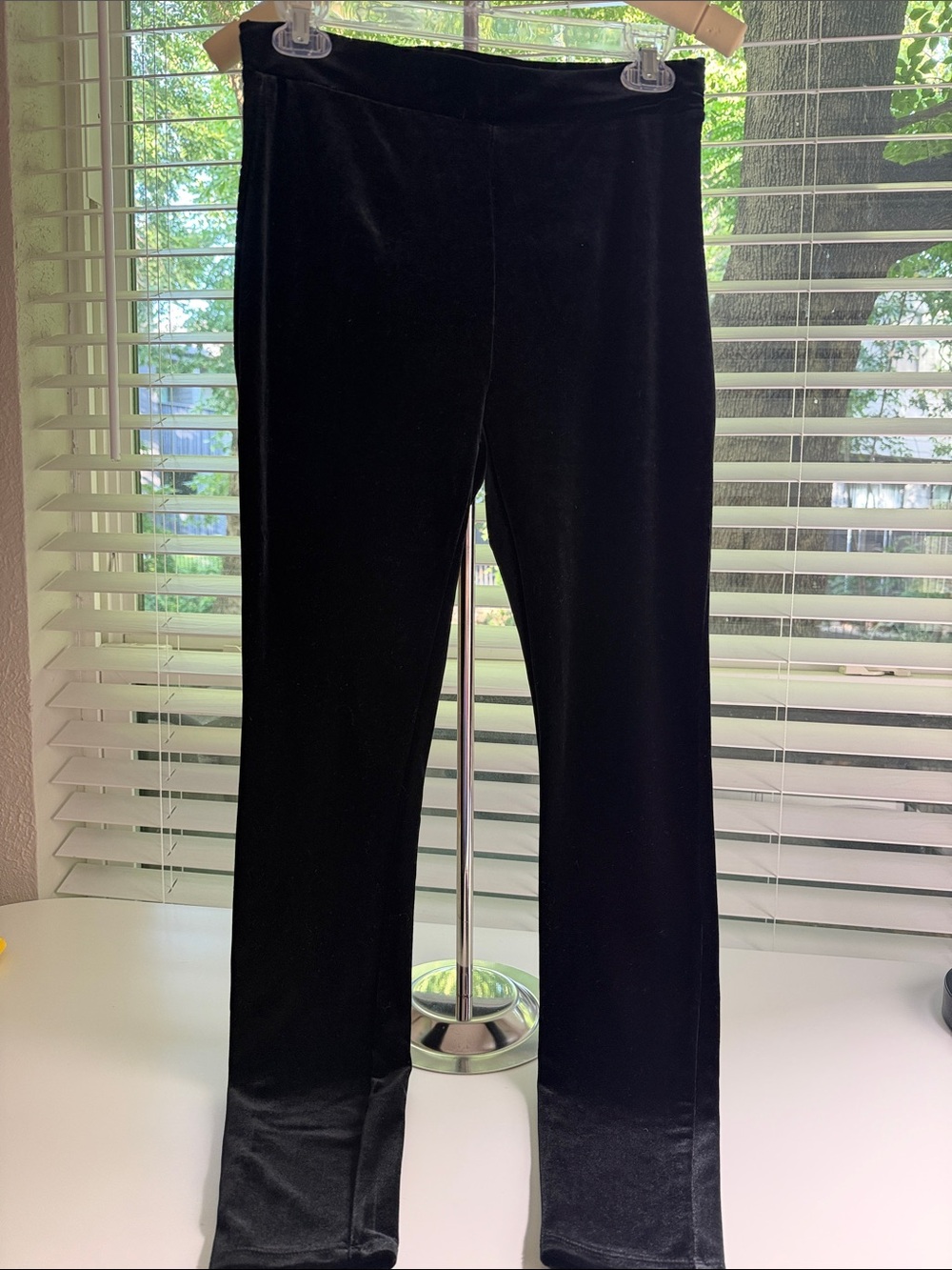 J. Crew Black Velvet Straight-Leg Pants